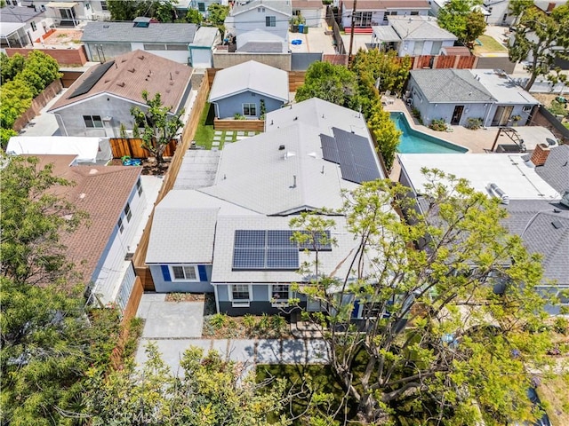 5834 Satsuma Ave, North Hollywood, CA 91601 - aerial perspective of suburban area featuring a pool area
