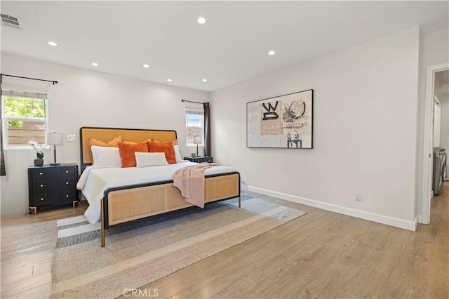 5834 Satsuma Ave, North Hollywood, CA 91601 - bedroom featuring light wood-style flooring, recessed lighting, and baseboards