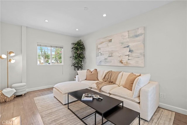 5834 Satsuma Ave, North Hollywood, CA 91601 - living room with wood finished floors, baseboards, and recessed lighting