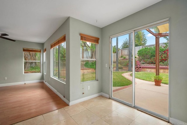 513 Shadow Tree Dr, Oceanside, CA 92058 - entryway featuring baseboards, light tile patterned floors, and ceiling fan