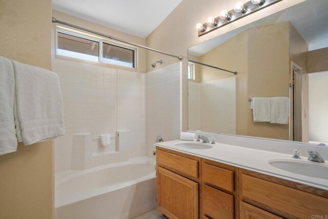 513 Shadow Tree Dr, Oceanside, CA 92058 - bathroom featuring tub / shower combination and double vanity