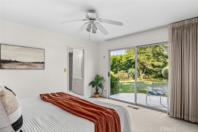1671 Plumas Way, Chico, CA 95926 - carpeted bedroom featuring access to exterior and a ceiling fan