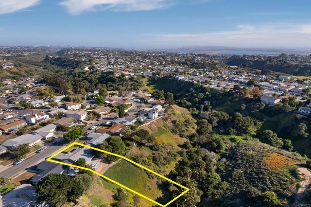 4158 Seri St, San Diego, CA 92117 - aerial view of residential area featuring property boundaries highlighted