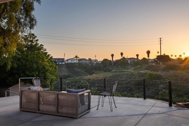 4158 Seri St, San Diego, CA 92117 - patio terrace at dusk with a patio area and an outdoor living space