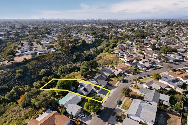 4158 Seri St, San Diego, CA 92117 - aerial perspective of suburban area featuring property boundaries highlighted