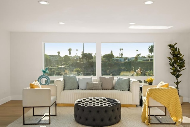 4158 Seri St, San Diego, CA 92117 - living area with recessed lighting, baseboards, and wood finished floors