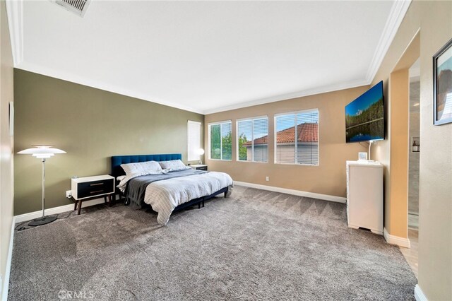 16139 Crooked Creek Ct, Chino Hills, CA 91709 - carpeted bedroom featuring crown molding and baseboards