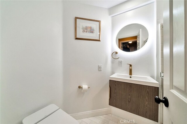 16139 Crooked Creek Ct, Chino Hills, CA 91709 - half bath with toilet, vanity, and baseboards
