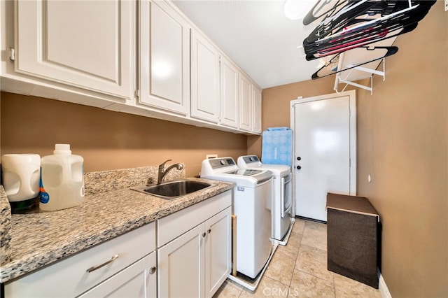 16139 Crooked Creek Ct, Chino Hills, CA 91709 - laundry area with cabinet space, independent washer and dryer, light tile patterned floors, and baseboards
