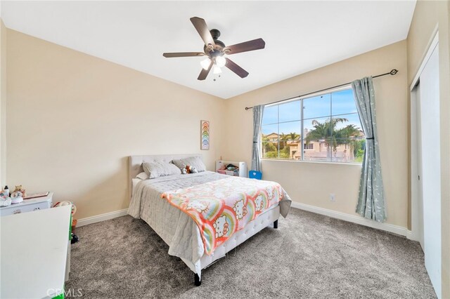 16139 Crooked Creek Ct, Chino Hills, CA 91709 - carpeted bedroom with baseboards and ceiling fan