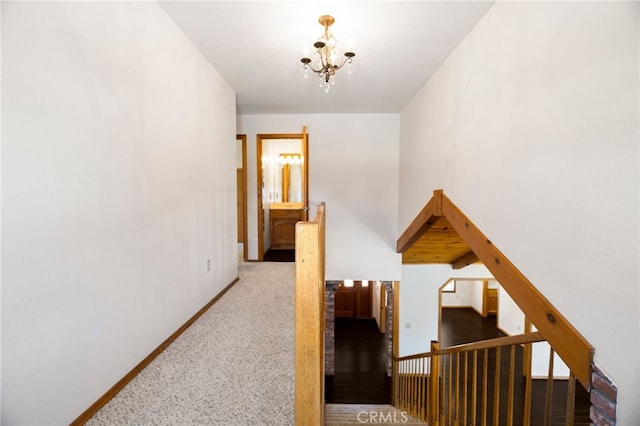 22635 Juanita Ct, Red Bluff, CA 96080 - stairway with a chandelier and baseboards