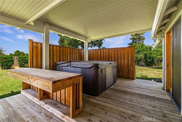 22635 Juanita Ct, Red Bluff, CA 96080 - deck with a hot tub and a fenced backyard