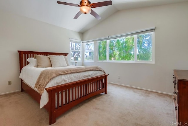 543 Boysenberry Way, Oceanside, CA 92057 - carpeted bedroom featuring vaulted ceiling, baseboards, and a ceiling fan