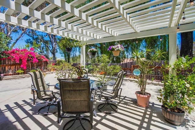 543 Boysenberry Way, Oceanside, CA 92057 - fenced backyard with outdoor dining space, a patio area, and a pergola