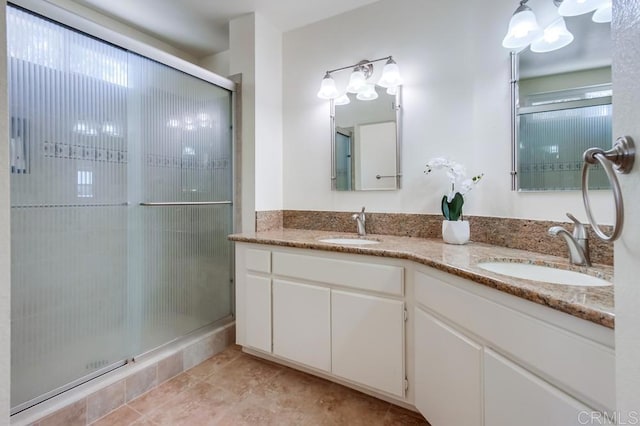 543 Boysenberry Way, Oceanside, CA 92057 - bathroom featuring double vanity, a stall shower, and healthy amount of natural light