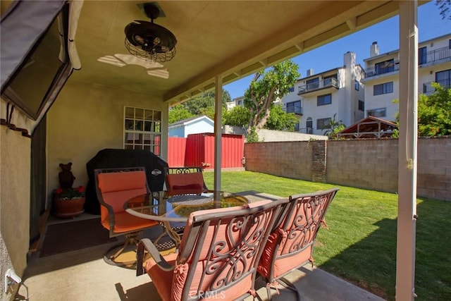 8630 Forsythe St, Sunland, CA 91040 - view of patio with ceiling fan