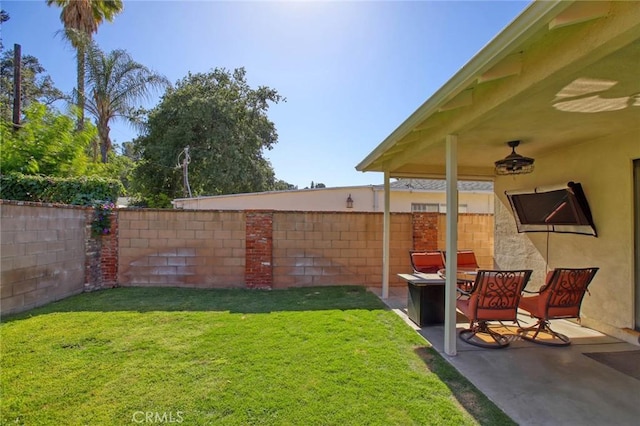 8630 Forsythe St, Sunland, CA 91040 - view of yard with ceiling fan and a patio
