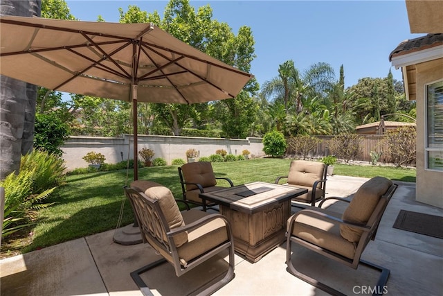 26121 Calle Cresta, Mission Viejo, CA 92692 - view of patio / terrace with a fire pit