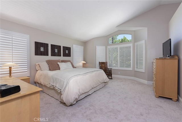 26121 Calle Cresta, Mission Viejo, CA 92692 - bedroom with lofted ceiling, light colored carpet, and baseboards