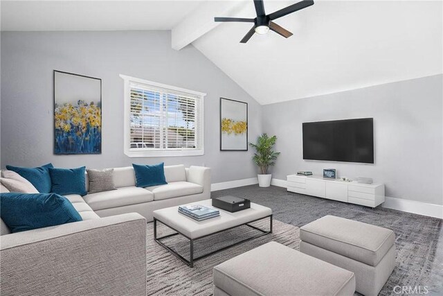 3409 W 175th St, Torrance, CA 90504 - living room with a ceiling fan, baseboards, and carpet flooring