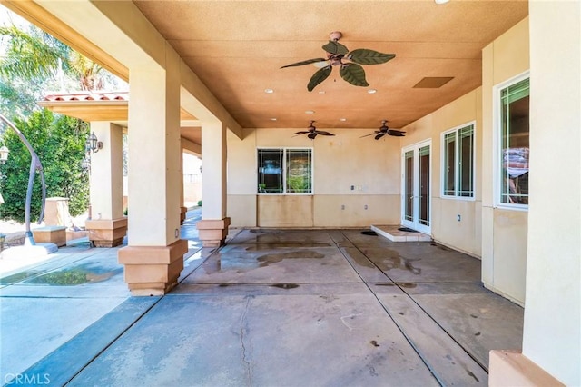 6116 Chadbourne Ave, Riverside, CA 92505 - view of patio with french doors and a ceiling fan