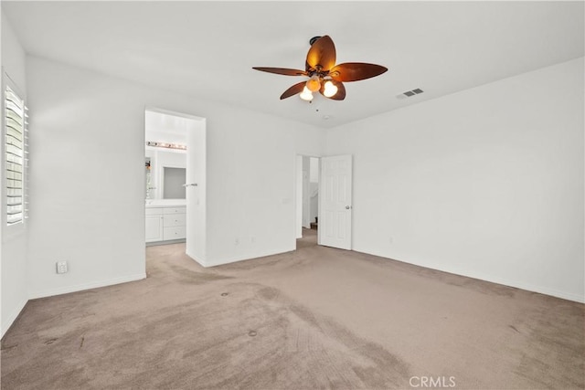 28538 Redwood Canyon Pl, Saugus, CA 91390 - unfurnished bedroom featuring carpet flooring, baseboards, ensuite bath, and a ceiling fan