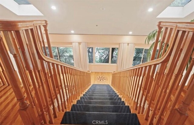 3300 Beaudry, Glendale, CA 91208 - stairway with a skylight and recessed lighting