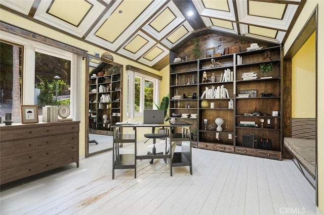 3300 Beaudry, Glendale, CA 91208 - office area with vaulted ceiling and hardwood / wood-style flooring