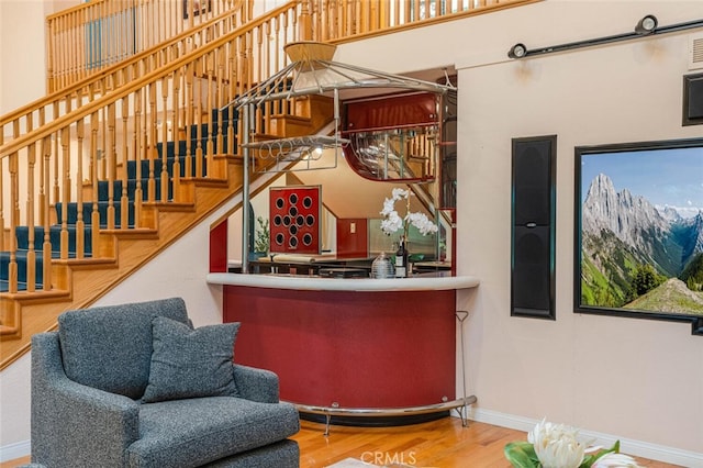 3300 Beaudry, Glendale, CA 91208 - bar with stairs and wood finished floors