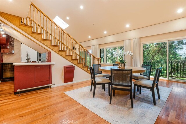 3300 Beaudry, Glendale, CA 91208 - dining area featuring light wood-style flooring, stairway, and recessed lighting