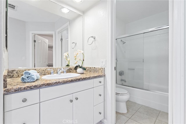 25541 Indian Hill Ln Unit P, Laguna Hills, CA 92653 - full bath featuring vanity, tile patterned flooring, and enclosed tub / shower combo