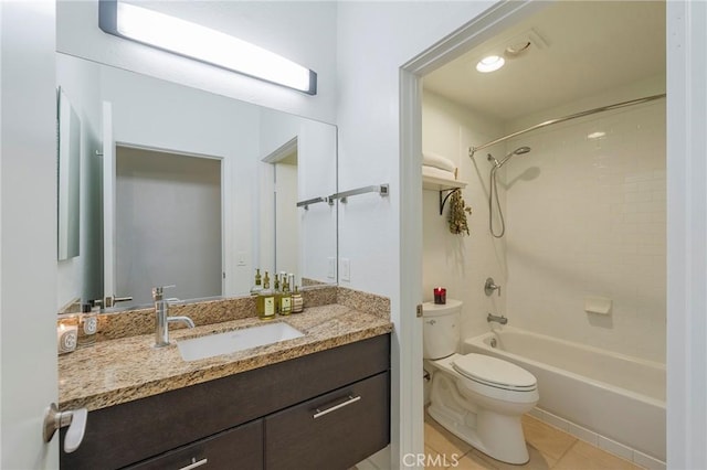 585 N Rossmore Ave Unit 209, Los Angeles, CA 90004 - bathroom with vanity, toilet, shower / bathtub combination, and tile patterned flooring