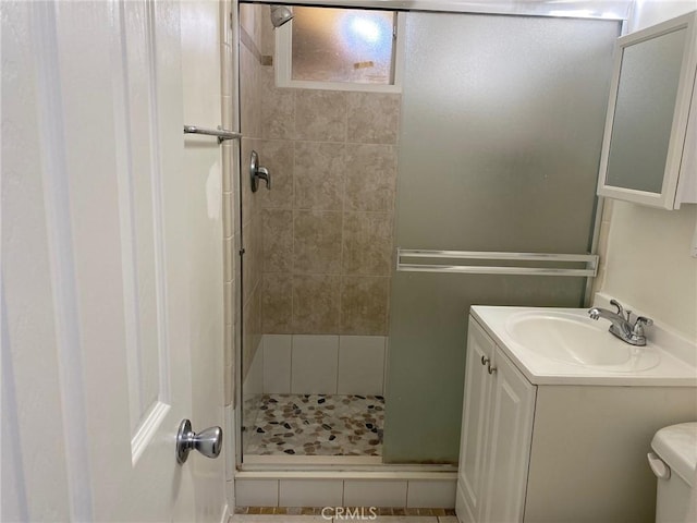 1017 W Prune Ave, Lompoc, CA 93436 - full bath with a stall shower, toilet, and vanity