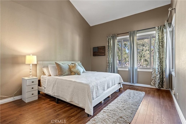 12531 Cluster Pines Rd, Garden Grove, CA 92845 - bedroom with baseboards, wood-type flooring, and high vaulted ceiling