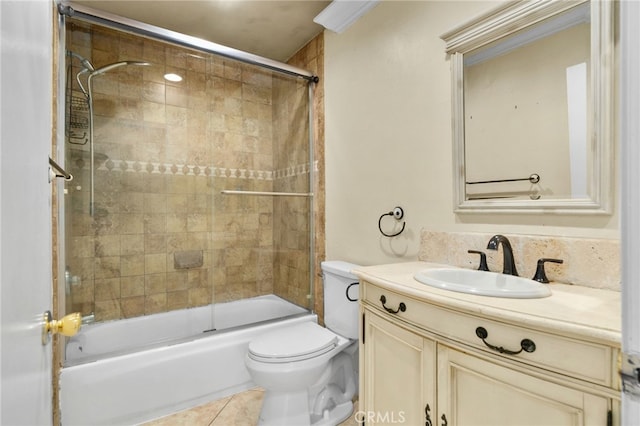 1725 Aspen Village Way, West Covina, CA 91791 - bathroom with vanity, toilet, shower / bath combination with glass door, and tile patterned floors