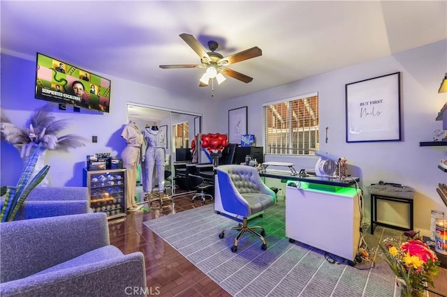 13250 Mercer St, Pacoima, CA 91331 - home office with ceiling fan