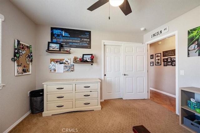 5498 Forked Horn Pl, Paso Robles, CA 93446 - bedroom featuring light carpet, baseboards, ceiling fan, and a closet
