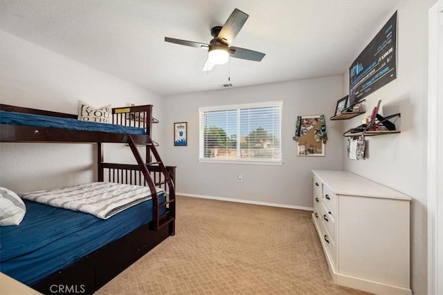 5498 Forked Horn Pl, Paso Robles, CA 93446 - bedroom featuring light carpet, baseboards, and a ceiling fan