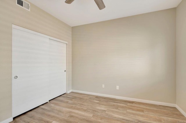 3325 Avenida Magoria, Escondido, CA 92029 - unfurnished bedroom featuring light wood-style floors, baseboards, a closet, and ceiling fan