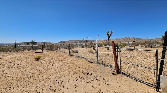 1240 Geronimo Trl, Yucca Valley, CA 92284 - view of yard featuring a mountain view and a gate