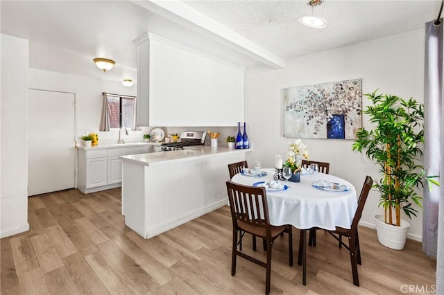 309 N Raitt St Unit C, Santa Ana, CA 92703 - dining area featuring light wood-style flooring and a textured ceiling