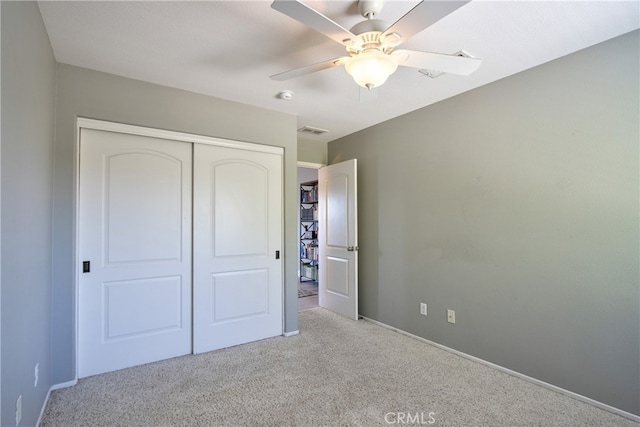 39883 S Creek Cir, Murrieta, CA 92563 - unfurnished bedroom featuring carpet floors, a closet, baseboards, and ceiling fan