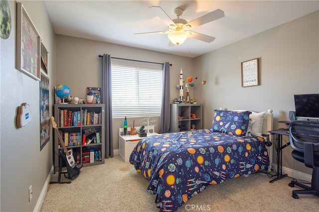 39883 S Creek Cir, Murrieta, CA 92563 - bedroom featuring carpet, baseboards, and a ceiling fan