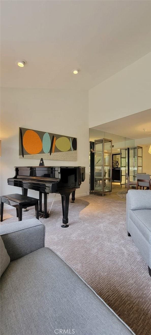 2600 S Palm Canyon Dr S Unit 21, Palm Springs, CA 92264 - carpeted living area with recessed lighting