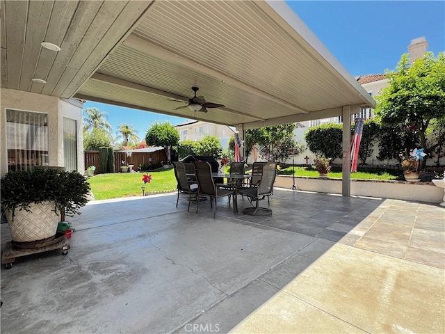 30027 Via Amante, Menifee, CA 92584 - view of patio / terrace with ceiling fan and outdoor dining space