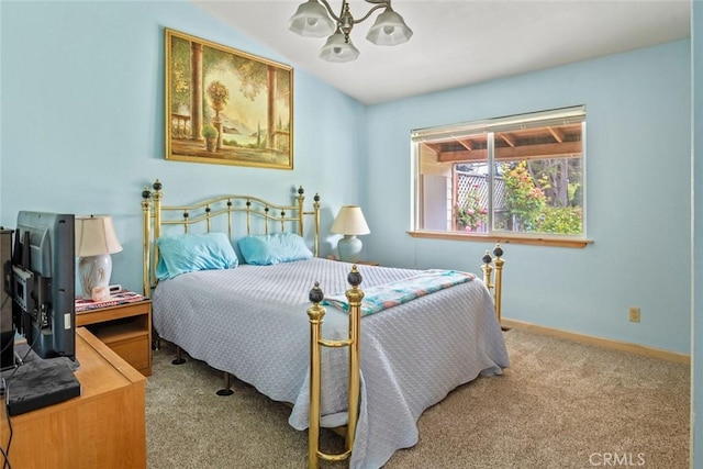 18520 Old Coast Hwy, Fort Bragg, CA 95437 - carpeted bedroom with a chandelier and baseboards