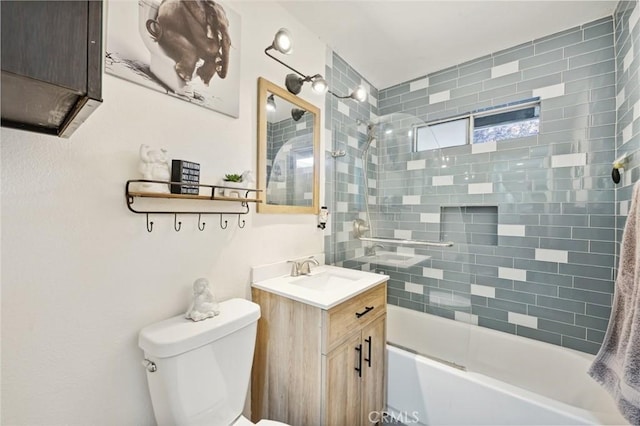 5226 Old Mill Rd, Riverside, CA 92504 - bathroom featuring vanity, toilet, and tub / shower combination