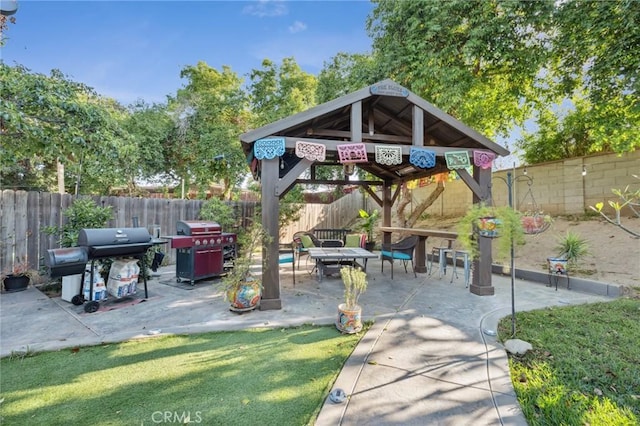 5226 Old Mill Rd, Riverside, CA 92504 - view of patio / terrace featuring grilling area and a gazebo