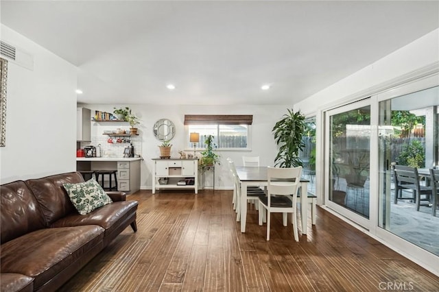 5226 Old Mill Rd, Riverside, CA 92504 - living room with dark wood-type flooring, recessed lighting, and baseboards
