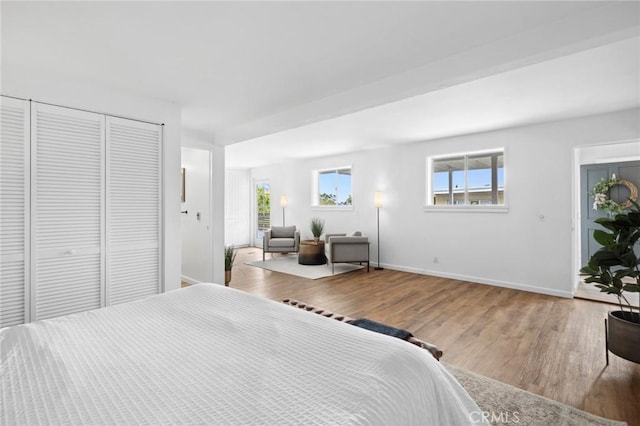 135 High Dr, Laguna Beach, CA 92651 - bedroom featuring wood finished floors, baseboards, and a closet